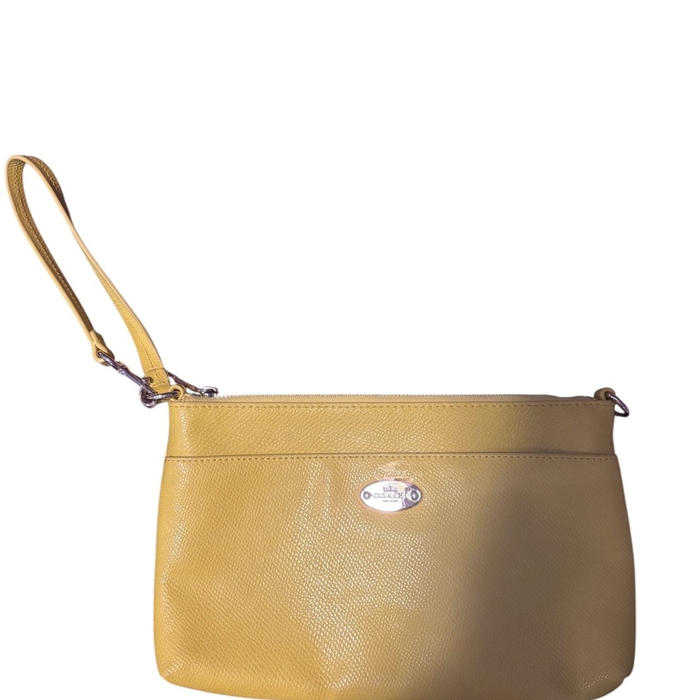 Rare Coach Mustard Yellow Leather Wristlet